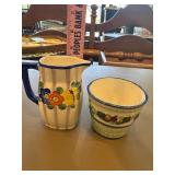 Vintage handpainted, European ceramic table