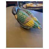 Antique and painted Japanese Kutan porcelain duck