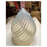 Vintage Vaseline uranium glass teardrop lampshade