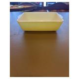 Vintage yellow Pyrex refrigerator casserole dish