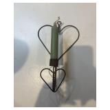 Heart Shaped wall mount candle holder, wire