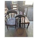 5 unmatched antique chairs