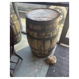 53 gallon white oak bourbon barrel stamped brown
