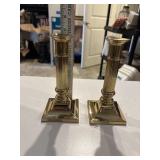 Two new condition heavy brass candlesticks