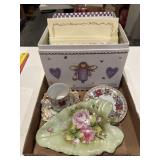 Collectible decorative plates, cups, greeting