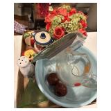 Lot dishware and kitchen, recipe cards, bowls,