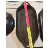 vintage cast iron oval fish fryer or shallow