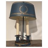 Mid-century blue with gold, trim, electric table