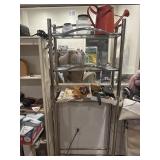chrome 3 shelf unit with contents 5 1/2