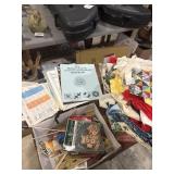 Large lot of material and sewing items