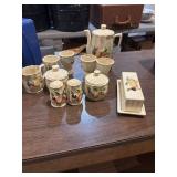 11 piece mid-century ceramic breakfast tea set,