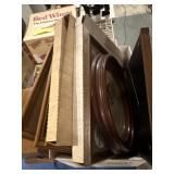 Seven wooden picture frames, wormy chestnut,