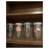 4 vintage plastic Tervis tumblers glasses,