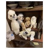 Large lot dog decor, figurines, large candle,
