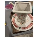Four fresh garden dinner plates and decorative