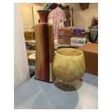 Two large decorative vases/candle holder