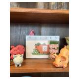 Lots of pig decor, some vintage, nightlight,