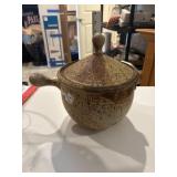 Vintage stoneware lidded pot, studio pottery,