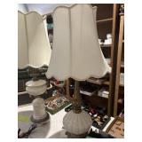 Vintage table lamp, white ceramic and ornate