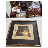 Egyptian Papyrus depicting king and queen 21 x 18