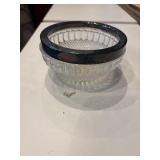 Vintage crystal bowl with silver plated rim