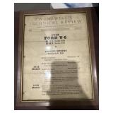 Framed Wombwells Technical Review 1938 Ford V8