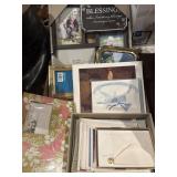 Box of stationary and picture frames