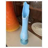 Vintage  Fenton Blue Opalescent Hobnail Swung