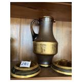 mid-century Bohemia Crystal frosted amber or
