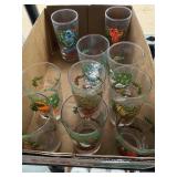 10 vintage 12 days of Christmas glasses missing 9
