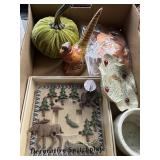 Box lot, treasures, cookie cutters, decorative,