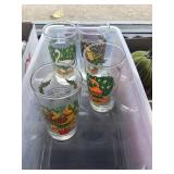 4 vintage 12 days of Christmas glasses numbers