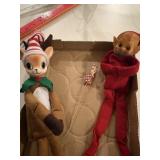 Vintage Christmas, decorations, reindeer, elf,