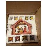 Vintage nine piece nativity scene kids