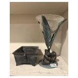 Bronze? Monkey candle holder and planter.