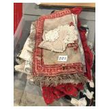 Lot of vintage towels, doilies, etc. some