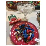 Lot of vintage Christmas lightbulbs, icicle,