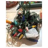Box of vintage Christmas lights
