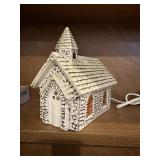 Vintage ceramic church light music box