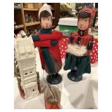Two vintage Christmas carolers 11 inches and