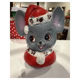 Vintage porcelain or ceramic Christmas mouse