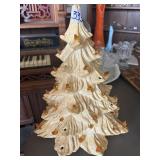 vintage ceramic illuminated Christmas tree with a