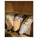 Three handmade hedgehogs, different patterns craft