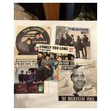 5 45 RPM vintage 7 inch record sleeves, the