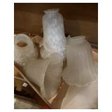 Seven vintage glass lampshades
