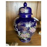 vintage Japanese cobalt blue porcelain ginger jar