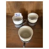 3 pieces of vintage white porcelain espresso or