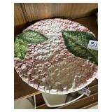 Vintage Majolica ceramic plate featuring sculpted