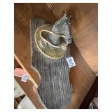 Vintage rustic western horse head wall plaque