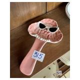 Cracker Barrel, pink ceramic poodle spoon rest
